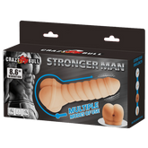 Crazy Bull Stronger Man 8.6 Inches Vibrating Mens Masturbator Flesh Masturbators and Strokers